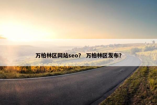 万柏林区网站seo？ 万柏林区发布？