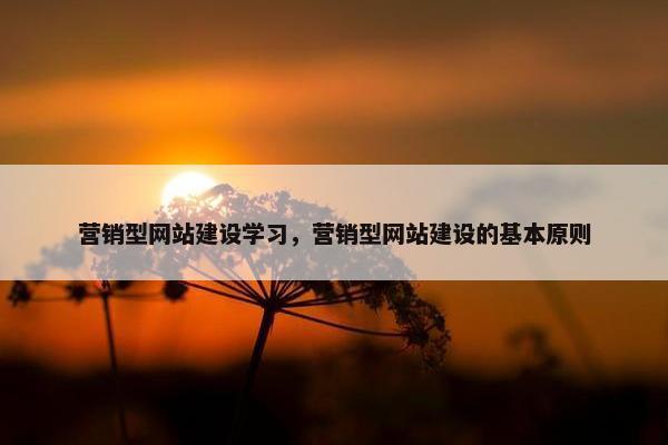 营销型网站建设学习，营销型网站建设的基本原则