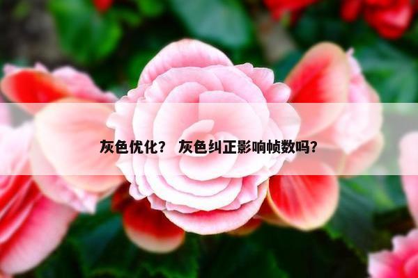 灰色优化？ 灰色纠正影响帧数吗？