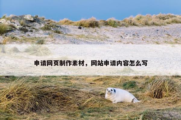 申请网页制作素材，网站申请内容怎么写