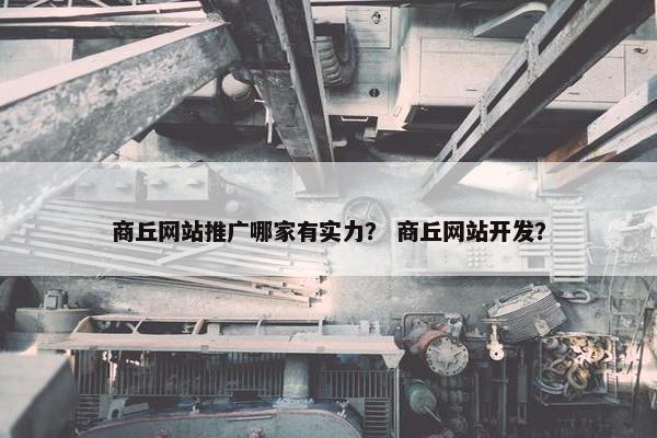 商丘网站推广哪家有实力？ 商丘网站开发？