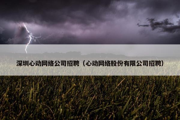 深圳心动网络公司招聘（心动网络股份有限公司招聘）
