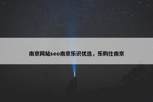 南京网站seo南京乐识优选，乐购仕南京