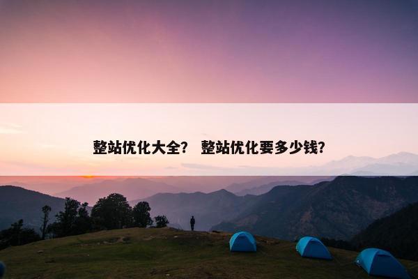整站优化大全？ 整站优化要多少钱？