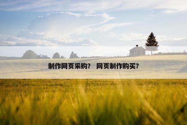 制作网页采购？ 网页制作购买？