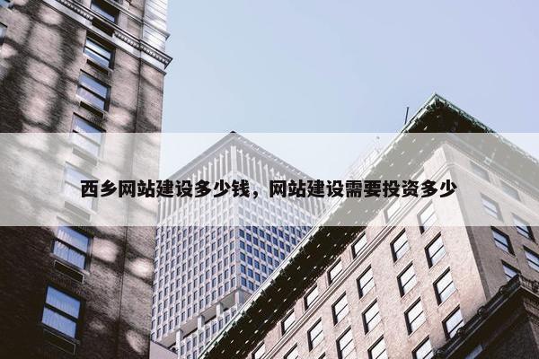西乡网站建设多少钱，网站建设需要投资多少