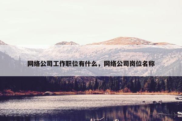 网络公司工作职位有什么，网络公司岗位名称