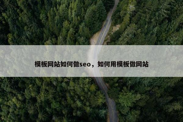 模板网站如何做seo，如何用模板做网站