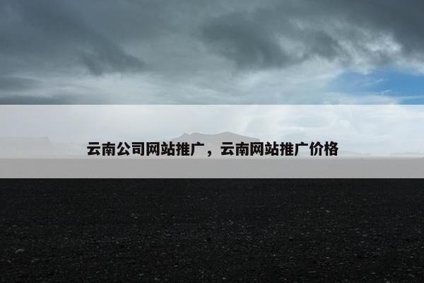 云南公司网站推广，云南网站推广价格