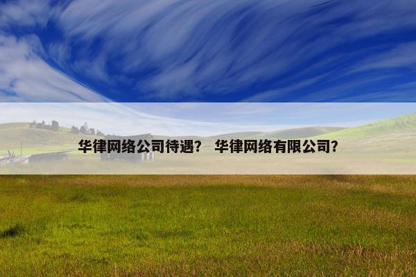 华律网络公司待遇？ 华律网络有限公司？