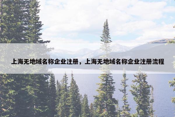 上海无地域名称企业注册，上海无地域名称企业注册流程