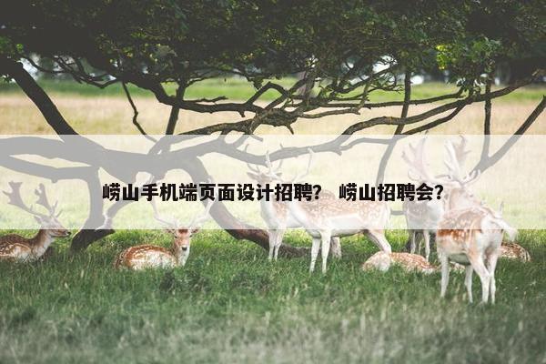 崂山手机端页面设计招聘？ 崂山招聘会？