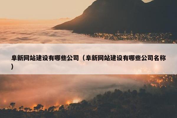 阜新网站建设有哪些公司（阜新网站建设有哪些公司名称）