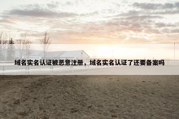 域名实名认证被恶意注册，域名实名认证了还要备案吗