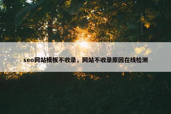 seo网站模板不收录，网站不收录原因在线检测