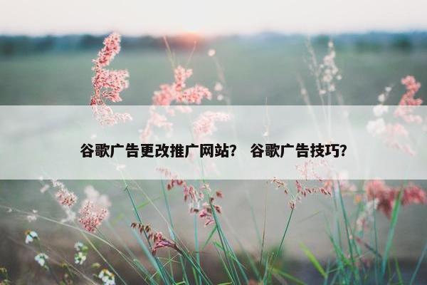 谷歌广告更改推广网站？ 谷歌广告技巧？