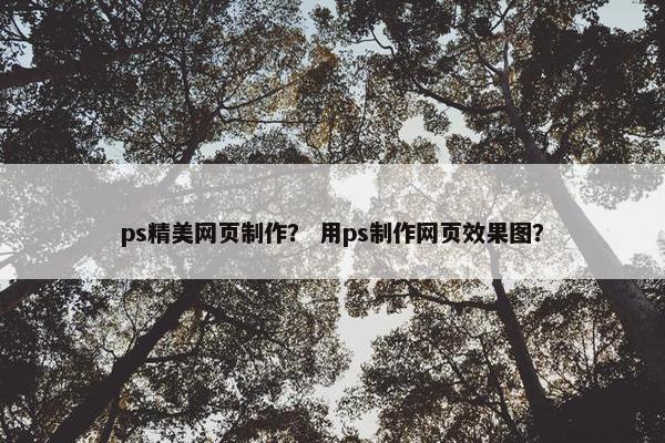 ps精美网页制作？ 用ps制作网页效果图？