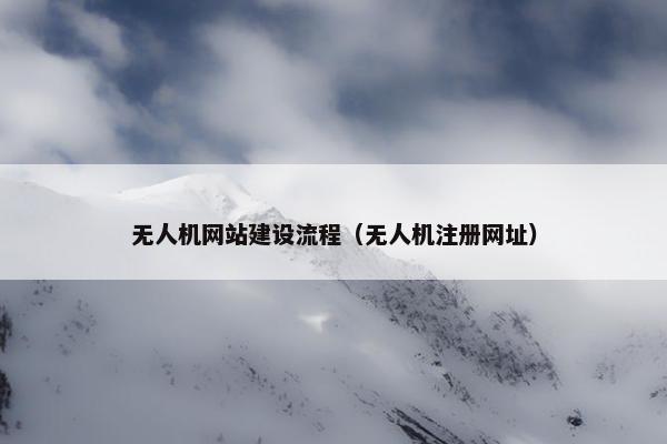 无人机网站建设流程（无人机注册网址）