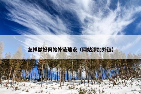 怎样做好网站外链建设（网站添加外链）