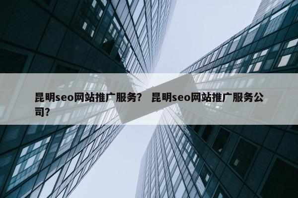 昆明seo网站推广服务？ 昆明seo网站推广服务公司？