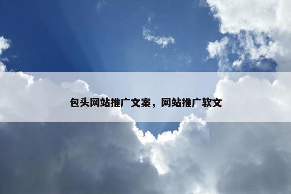 包头网站推广文案，网站推广软文