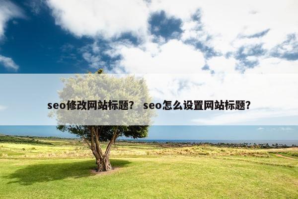 seo修改网站标题？ seo怎么设置网站标题？