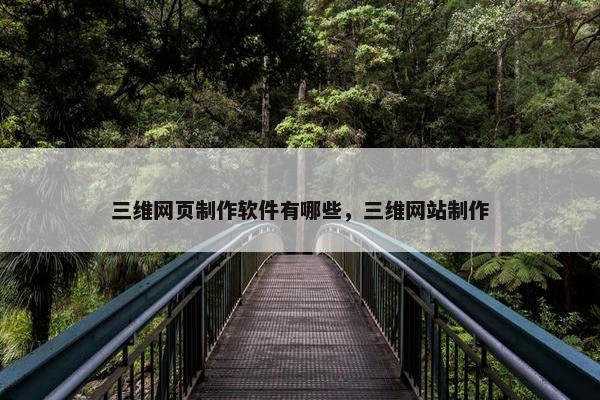 三维网页制作软件有哪些，三维网站制作
