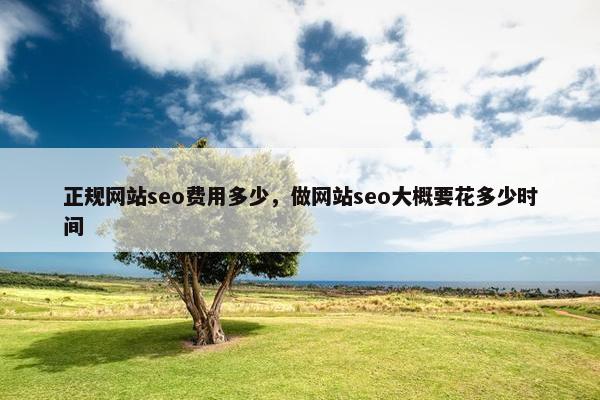 正规网站seo费用多少，做网站seo大概要花多少时间