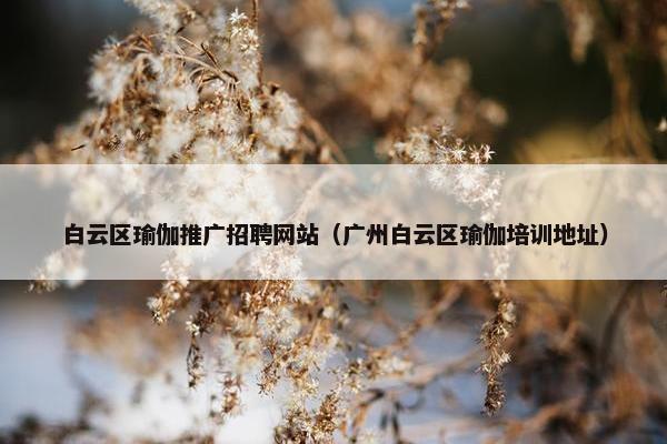 白云区瑜伽推广招聘网站（广州白云区瑜伽培训地址）