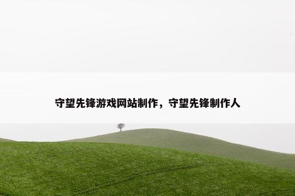 守望先锋游戏网站制作，守望先锋制作人