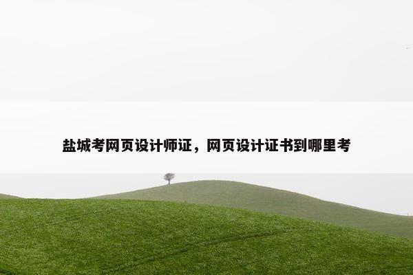 盐城考网页设计师证，网页设计证书到哪里考