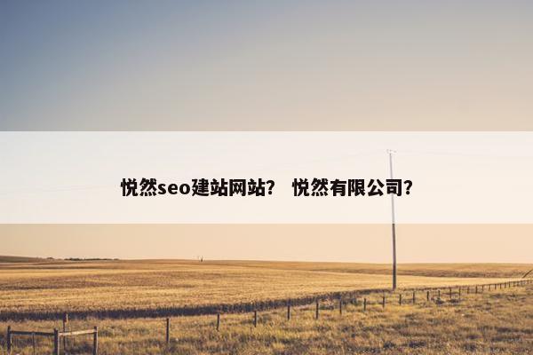 悦然seo建站网站？ 悦然有限公司？