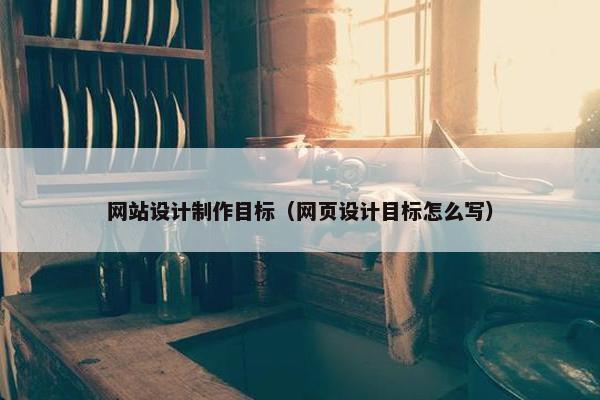 网站设计制作目标（网页设计目标怎么写）