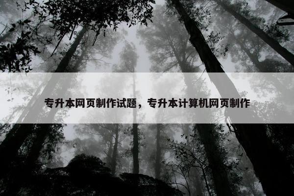 专升本网页制作试题，专升本计算机网页制作