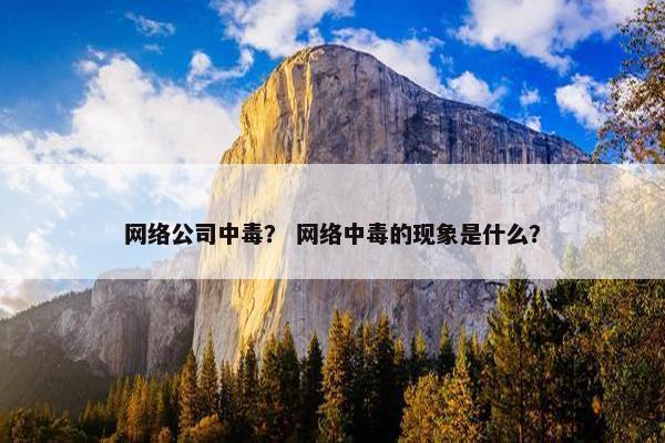 网络公司中毒？ 网络中毒的现象是什么？