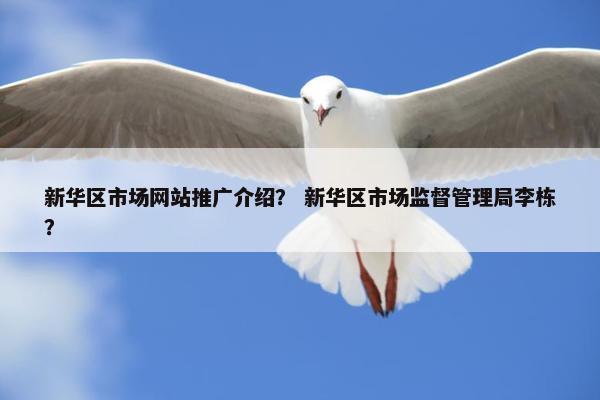 新华区市场网站推广介绍？ 新华区市场监督管理局李栋？