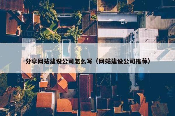 分享网站建设公司怎么写（网站建设公司推荐）