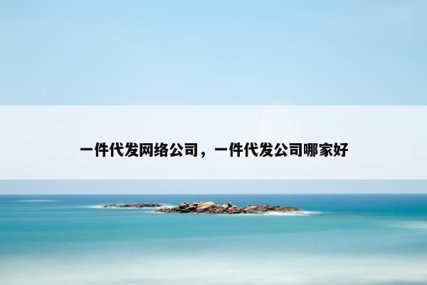 一件代发网络公司，一件代发公司哪家好