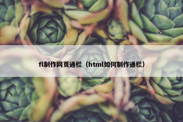 fl制作网页通栏（html如何制作通栏）