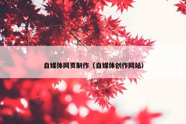 自媒体网页制作（自媒体创作网站）