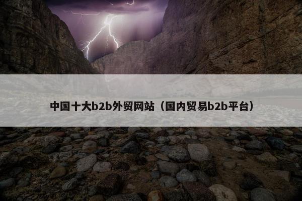 中国十大b2b外贸网站（国内贸易b2b平台）