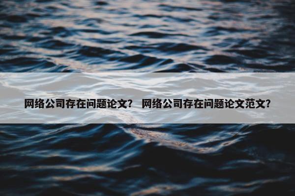 网络公司存在问题论文？ 网络公司存在问题论文范文？