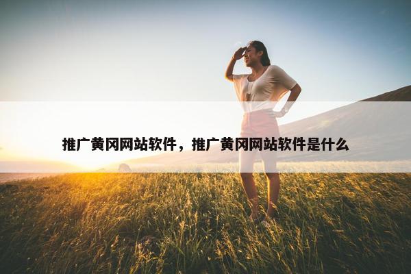 推广黄冈网站软件，推广黄冈网站软件是什么