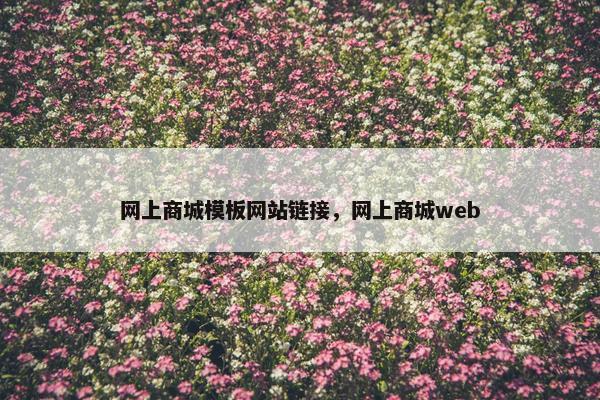 网上商城模板网站链接，网上商城web