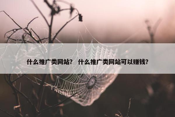 什么推广类网站？ 什么推广类网站可以赚钱？