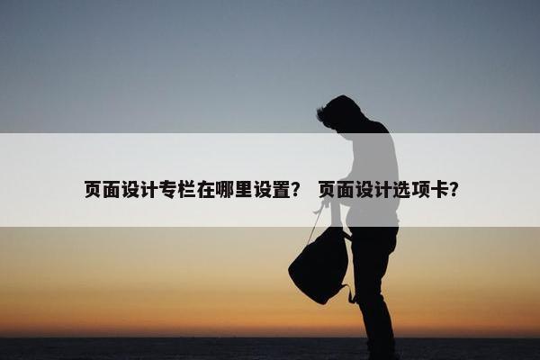 页面设计专栏在哪里设置？ 页面设计选项卡？