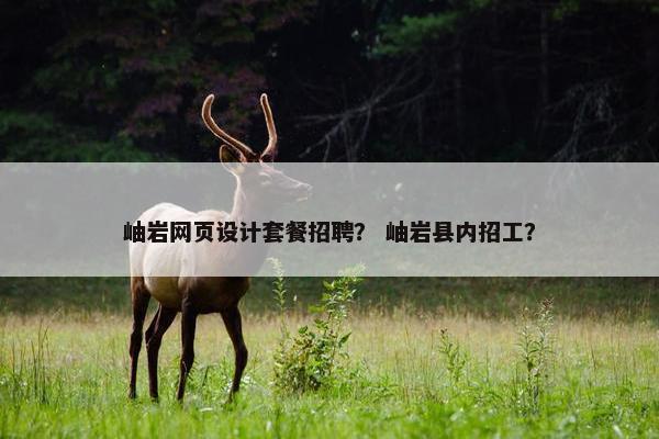 岫岩网页设计套餐招聘？ 岫岩县内招工？