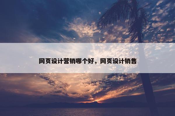 网页设计营销哪个好，网页设计销售