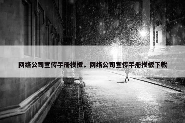 网络公司宣传手册模板，网络公司宣传手册模板下载