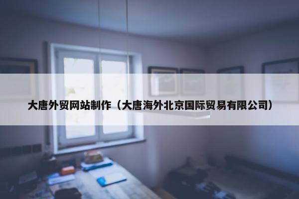 大唐外贸网站制作（大唐海外北京国际贸易有限公司）